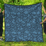 Skull Denim Jeans Pattern Print Quilt