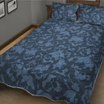 Skull Denim Jeans Pattern Print Quilt Bed Set