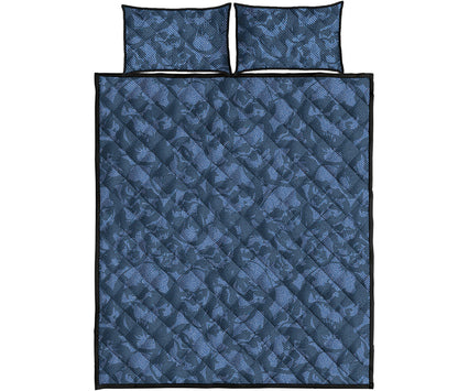 Skull Denim Jeans Pattern Print Quilt Bed Set