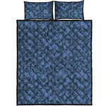 Skull Denim Jeans Pattern Print Quilt Bed Set