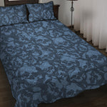 Skull Denim Jeans Pattern Print Quilt Bed Set