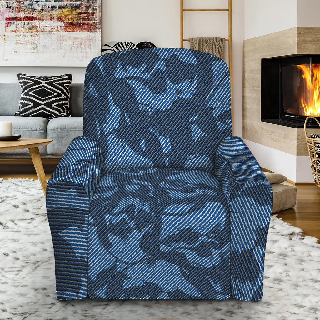 Skull Denim Jeans Pattern Print Recliner Slipcover