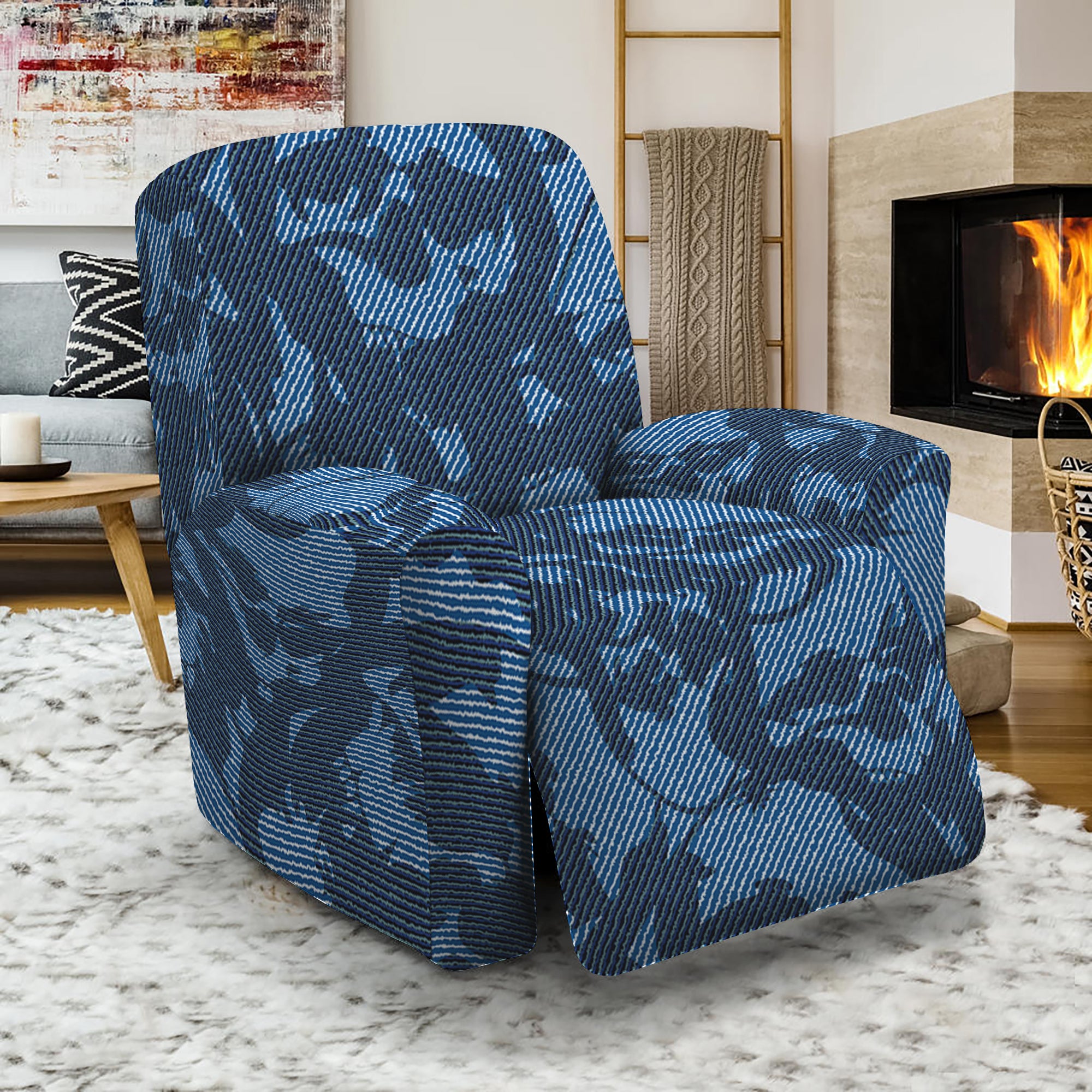 Skull Denim Jeans Pattern Print Recliner Slipcover