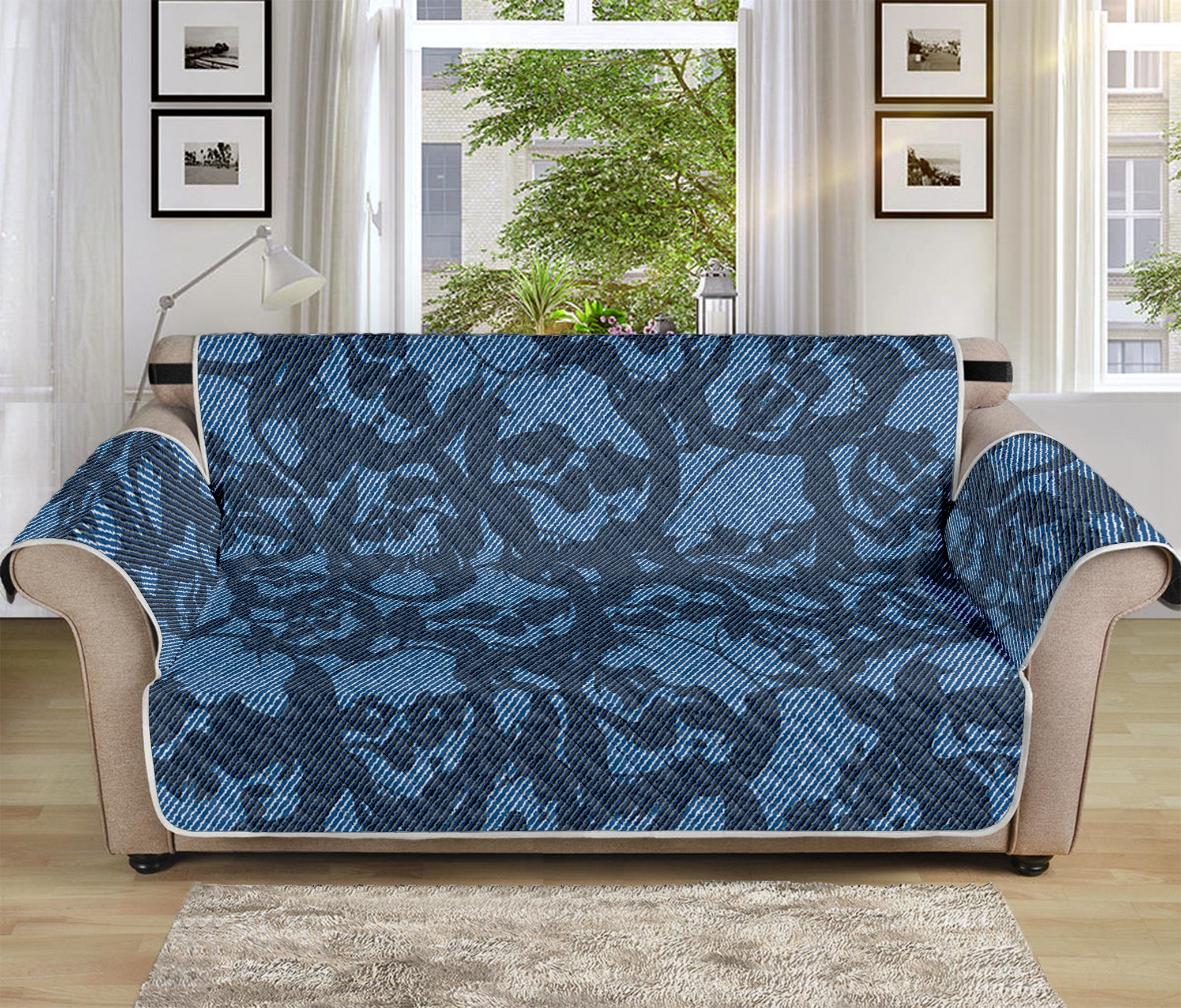 Skull Denim Jeans Pattern Print Sofa Protector