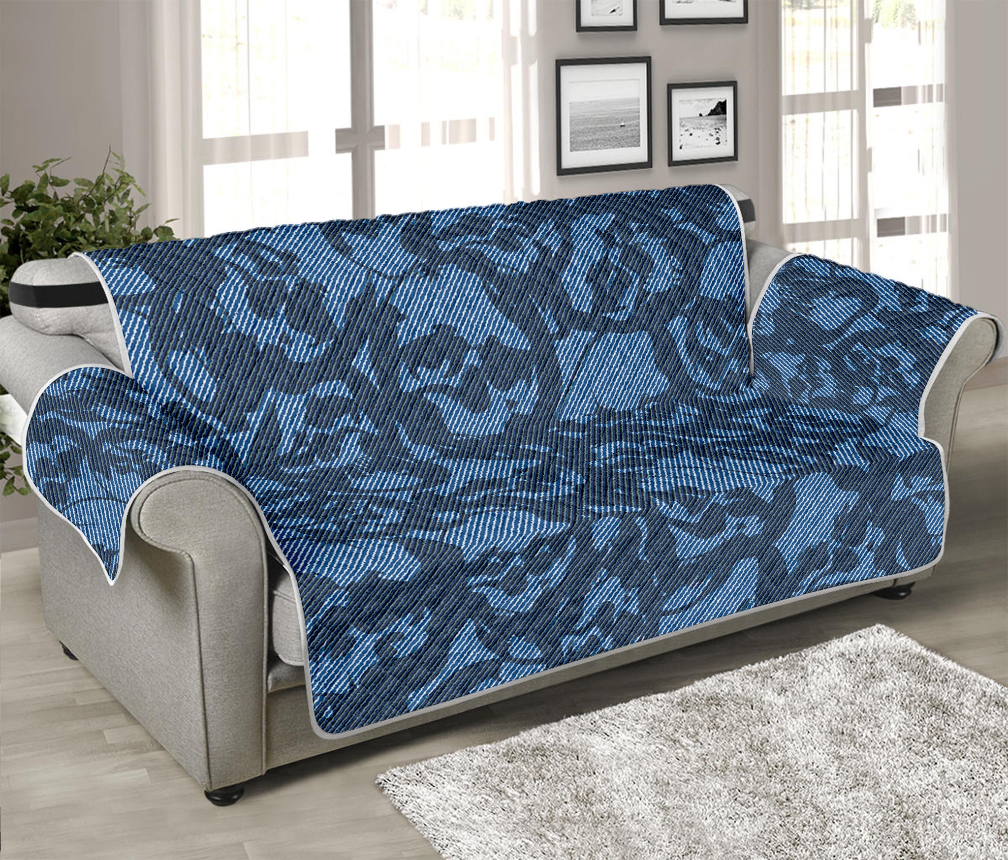 Skull Denim Jeans Pattern Print Sofa Protector