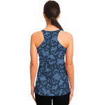Skull Denim Jeans Pattern Print Women's Racerback Tank Top