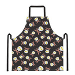 Skull Fried Egg And Bacon Pattern Print Apron