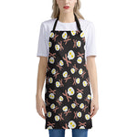 Skull Fried Egg And Bacon Pattern Print Apron