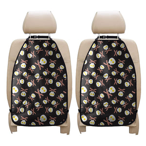 Skull Fried Egg And Bacon Pattern Print Car Seat Organizers