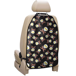 Skull Fried Egg And Bacon Pattern Print Car Seat Organizers