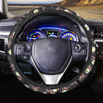 Skull Fried Egg And Bacon Pattern Print Car Steering Wheel Cover