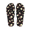 Skull Fried Egg And Bacon Pattern Print Flip Flops