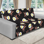 Skull Fried Egg And Bacon Pattern Print Futon Protector