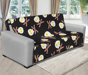 Skull Fried Egg And Bacon Pattern Print Futon Protector