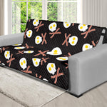 Skull Fried Egg And Bacon Pattern Print Futon Protector