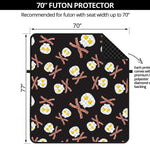 Skull Fried Egg And Bacon Pattern Print Futon Protector