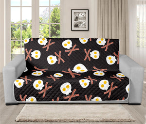 Skull Fried Egg And Bacon Pattern Print Futon Protector