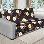 Skull Fried Egg And Bacon Pattern Print Futon Protector