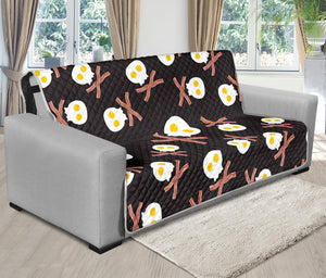 Skull Fried Egg And Bacon Pattern Print Futon Protector