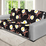 Skull Fried Egg And Bacon Pattern Print Futon Protector