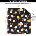 Skull Fried Egg And Bacon Pattern Print Futon Protector