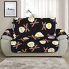 Skull Fried Egg And Bacon Pattern Print Half Sofa Protector