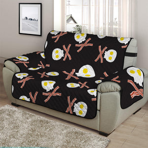 Skull Fried Egg And Bacon Pattern Print Half Sofa Protector