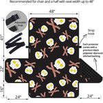 Skull Fried Egg And Bacon Pattern Print Half Sofa Protector