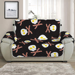 Skull Fried Egg And Bacon Pattern Print Half Sofa Protector