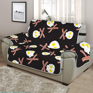 Skull Fried Egg And Bacon Pattern Print Half Sofa Protector