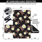 Skull Fried Egg And Bacon Pattern Print Half Sofa Protector