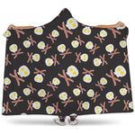 Skull Fried Egg And Bacon Pattern Print Hooded Blanket