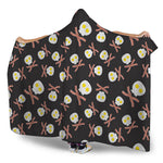 Skull Fried Egg And Bacon Pattern Print Hooded Blanket