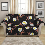 Skull Fried Egg And Bacon Pattern Print Loveseat Protector