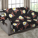 Skull Fried Egg And Bacon Pattern Print Loveseat Protector