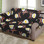 Skull Fried Egg And Bacon Pattern Print Loveseat Protector