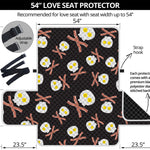 Skull Fried Egg And Bacon Pattern Print Loveseat Protector