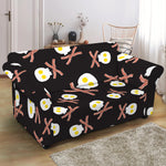 Skull Fried Egg And Bacon Pattern Print Loveseat Slipcover