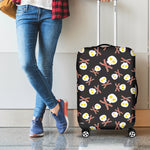 Skull Fried Egg And Bacon Pattern Print Luggage Cover