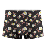 Skull Fried Egg And Bacon Pattern Print Men's Boxer Briefs