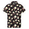 Skull Fried Egg And Bacon Pattern Print Men's Short Sleeve Shirt
