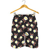 Skull Fried Egg And Bacon Pattern Print Men's Shorts