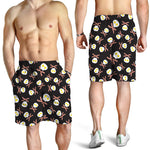 Skull Fried Egg And Bacon Pattern Print Men's Shorts