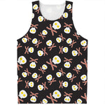 Skull Fried Egg And Bacon Pattern Print Men's Tank Top