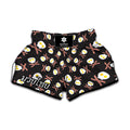 Skull Fried Egg And Bacon Pattern Print Muay Thai Boxing Shorts