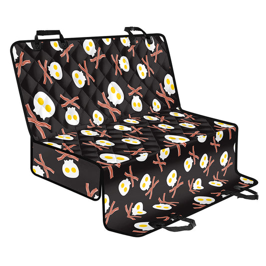 Skull Fried Egg And Bacon Pattern Print Pet Car Back Seat Cover