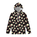 Skull Fried Egg And Bacon Pattern Print Pullover Hoodie