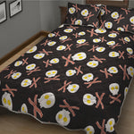 Skull Fried Egg And Bacon Pattern Print Quilt Bed Set