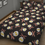 Skull Fried Egg And Bacon Pattern Print Quilt Bed Set