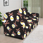 Skull Fried Egg And Bacon Pattern Print Sofa Cover